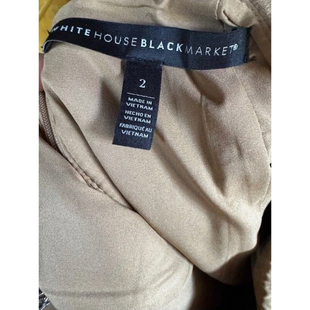 White House Black Market Womens Camel Tan Brown Faux Suede Mini Skirt Size 2 EUC